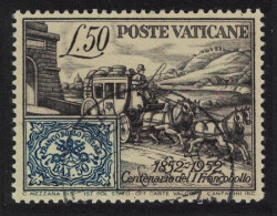 Vatican Centenary Of First Papal States' Stamp 1952 Canc SG#176 - Oblitérés