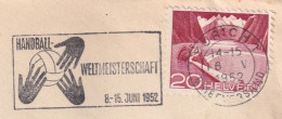 Werbeflagge  "Handball Weltmeisterschaft, Zürich"        1952 - Lettres & Documents