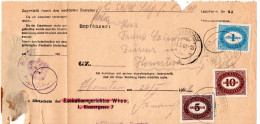 79622 - Österreich - 1953 - Rueckschein (kl Mgl) HORNSTEIN -> EISENSTADT, M S1 Portomke Etc - Strafport