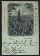 Mondschein-AK Freiburg I. Br., Gesamtansicht Mit Münster  - Freiburg I. Br.