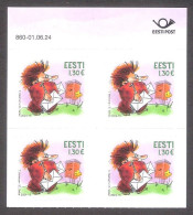 Children's Day Stamp – Three Jolly Fellows 2024 Estonia MNH Stamp Block Of 4 Mi 1108 - Fairy Tales, Popular Stories & Legends