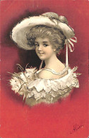 Femme Portrait Fonds Carmin Illustrateur ? 1904 - Women