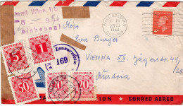 79625 - Canada - 1952 - 4¢ KGVI EF A LpBf (Mgl., Rep.) WALLACEBURG -> WIEN (Österreich), M 50g Portomke Etc - Postage Due