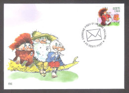 Children's Day Stamp – Three Jolly Fellows 2024 Estonia  Stamp FDC Mi 1108 - Contes, Fables & Légendes