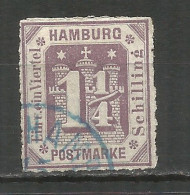 Germany HAMBURG 1866 Year , Used Stamp  Michel # 20 B - Hamburg (Amburgo)