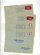 4 Devant De Lettre Flamme Paris XVIII Protection Civile - Mechanical Postmarks (Advertisement)