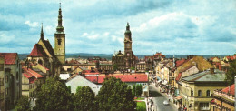 PROSTEJOV, ARCHITECTURE, TOWER WITH CLOCK, CHURCH, CAR, CZECH REPUBLIC, POSTCARD - Repubblica Ceca