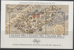 ISLAND  Block 12, Postfrisch **, Internationale Briefmarkenausstellung NORDIA ’91, Reykjavik, 1991 - Blocchi & Foglietti