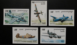 CAMBODGE / CAMBODIA/ Combat Aircrafts Of World War II 1995 ( Imperf ) - Avions