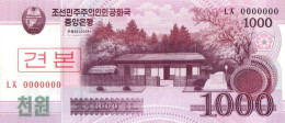 North Korea 1000 Won 2008 P64a .1s - Uncirculated Banknote Specimen - Corea Del Nord