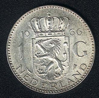 Niederlande, 1 Gulden 1966, Silber, XF+ - 1948-1980: Juliana