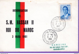 Maroc;FDC 1er Jour ;1961; TP N°377 " Intronisation D'Hassan II " Morocco,Marruecos - Maroc (1956-...)