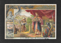 Chromo Liebig FRANCESE S160 STORIA SACRA 4° -Le Roi Josias Lisant Les Livres De La Loi - RARA 1885 - - Liebig