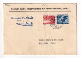 Lettre Liechtenstein Vaduz 1940 Verschleißstelle Für Postwertzeichen Fürstlich Liecht Stettlen Schweiz - Storia Postale