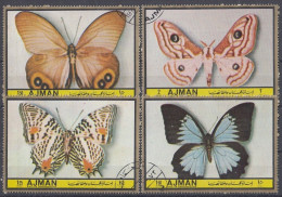 AJMAN 1990-1993,used,falc Hinged - Papillons