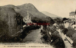 CPA LOURDES - LA BASILIQUE ET LA GARE - Lourdes