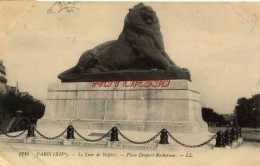 CPA PARIS - (XIVE) - LE LION DE BELFORT - PLACE DENFERT ROCHEREAU - District 14