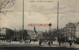 CPA PARIS - LA PLACE DE LA REPUBLIQUE - Places, Squares