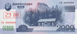 North Korea 2000 Won 2008 P65a .2s - Uncirculated Banknote Specimen - Corea Del Nord