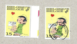 Belgie Belgique Timbre Franquin Lot 2 Zegels Briefstempel 1992 St Laureins Htje - Oblitérés