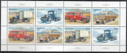 ISLAND  770-773, Kleinbogen, Postfrisch **, Postautos, 1992 - Blocks & Kleinbögen