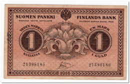 FINLAND,1 MARKKAA,1916,P.19,VF-XF - Finlande