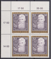 1985 , Mi 1833 ** (1) - 4 Er Block Postfrisch - 125. Geburtstag Von Hanns Hörbiger - Unused Stamps