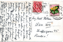 79629 - Belgisch-Kongo - 1958 - 3F Blumen EF A AnsKte PAULIS -> WIEN (Österreich), M 40g Portomke (Mgl Wg Randklebung) - Postage Due