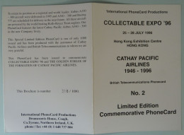 UK  - BT - Hong Kong Exhibition '96 - Cathay Pacific Airlines - 1000ex - Mint - In Folder - Autres & Non Classés