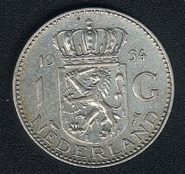 Niederlande, 1 Gulden 1954, Silber - 1948-1980: Juliana