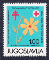 Yugoslavia 1974 TBC Tuberculosis Tuberkulose Tuberculose Red Cross Flower Tax Surcharge Charity Postage Due, MNH - Neufs