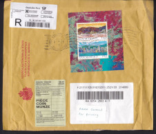 San Marino: Registered Protective Cover To Germany, 2011, 18 Stamps, Souvenir Sheet, Customs Label (minor Creases) - Lettres & Documents