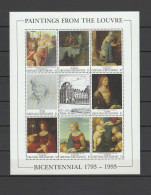 Grenada - Grenadines 1993 Paintings Botticelli, Raffael, Dürer, Chardin, Louvre Museum Sheetlet MNH - Andere & Zonder Classificatie