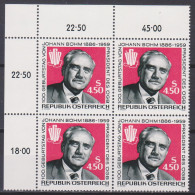 1986 , Mi 1836 ** (1) - 4 Er Block Postfrisch - 100. Geburtstag Von Johann Böhm - Neufs