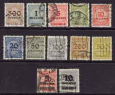 ● GERMANIA REICH 1923 ֍ "millionen" ● N. 294 . . .  + 313 . . . Usati ● Cat. 25,50 € ● Lotto N. 2762 ● - Gebraucht