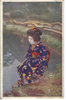 HISAKAJIMA - JAPON - T.Belle Vue D'une Jeune Japonaise En Tenue Traditionelle - Andere & Zonder Classificatie