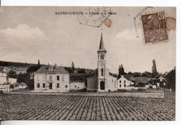 Carte Postale Ancienne Aloxe Corton - L'Eglise Et La Mairie - Vignobles - Autres & Non Classés