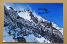 Multi-Signed Photo 20x30cm Ed Hillary G Band G Lowe M Westmacot From 1953 Everest Team Mountaineering Escalade - Sportifs