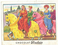 IMAGE CHROMO CHOCOLAT POULAIN Série 52 N° 1 MUSIQUE CHANSON LA DUCHESSE ANNE DE BRETAGNE SABOTS CHEVAL REINE ROYAUTE - Poulain