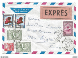 281 - 37 - Enveloppe Exprès Envoyée De Herbillon En Suisse 1969 - Algérie (1962-...)
