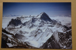 Signed Everest  Photo 20x30cm G Lowe From 1953 Everest Expedition Team Mountaineering Escalade - Sportspeople