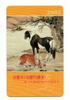 Calendrier Cheval Horse Télécarte Chine China Phonecard  (W 770) - Chine