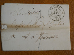 FRANCE  LETTRE 1830  CACHET FLEURON RENNES  A  FLEURANCE ++AFF. INTERESSANT+ #0 - 1801-1848: Precursori XIX