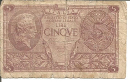 ITALY 5 LIRE 23/11/1944 - Italië– 5 Lire