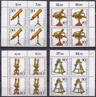 BRD, 1981 Nr. 1090-1093 ** 4 Viererblöcke Mit Eckrand Oben "Jugend-Optische Instrumente", Komplette Ausgabe - Unused Stamps