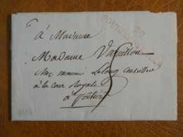 FRANCE BELLE  LETTRE 1822  PETIT BUREAU BOURBON VENDEE A POITIERS +GRIFFE ROUGE ++++AFF. INTERESSANT+ #0 - 1801-1848: Precursors XIX