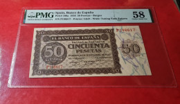 ESPAÑA BILLETE 50 PESETAS 1936 PMG 58 SPAIN BANKNOTE ESPAGNE *COMPRAS MULTIPLES CONSULTAR* - 50 Pesetas
