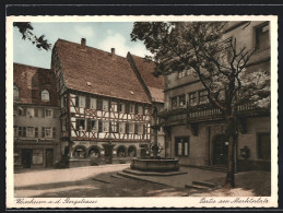 AK Weinheim A. D. Bergstrasse, Partie Am Marktplatz Mit Brunnen  - Weinheim