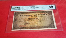 ESPAÑA BILLETE 100 PESETAS 1938 PMG 50 SPAIN BANKNOTE ESPAGNE *COMPRAS MULTIPLES CONSULTAR* - 100 Pesetas