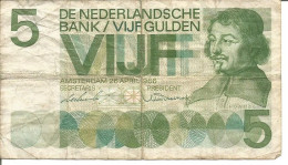 NETHERLANDS 5 GULDEN 26/04/1966 - 5 Gulden